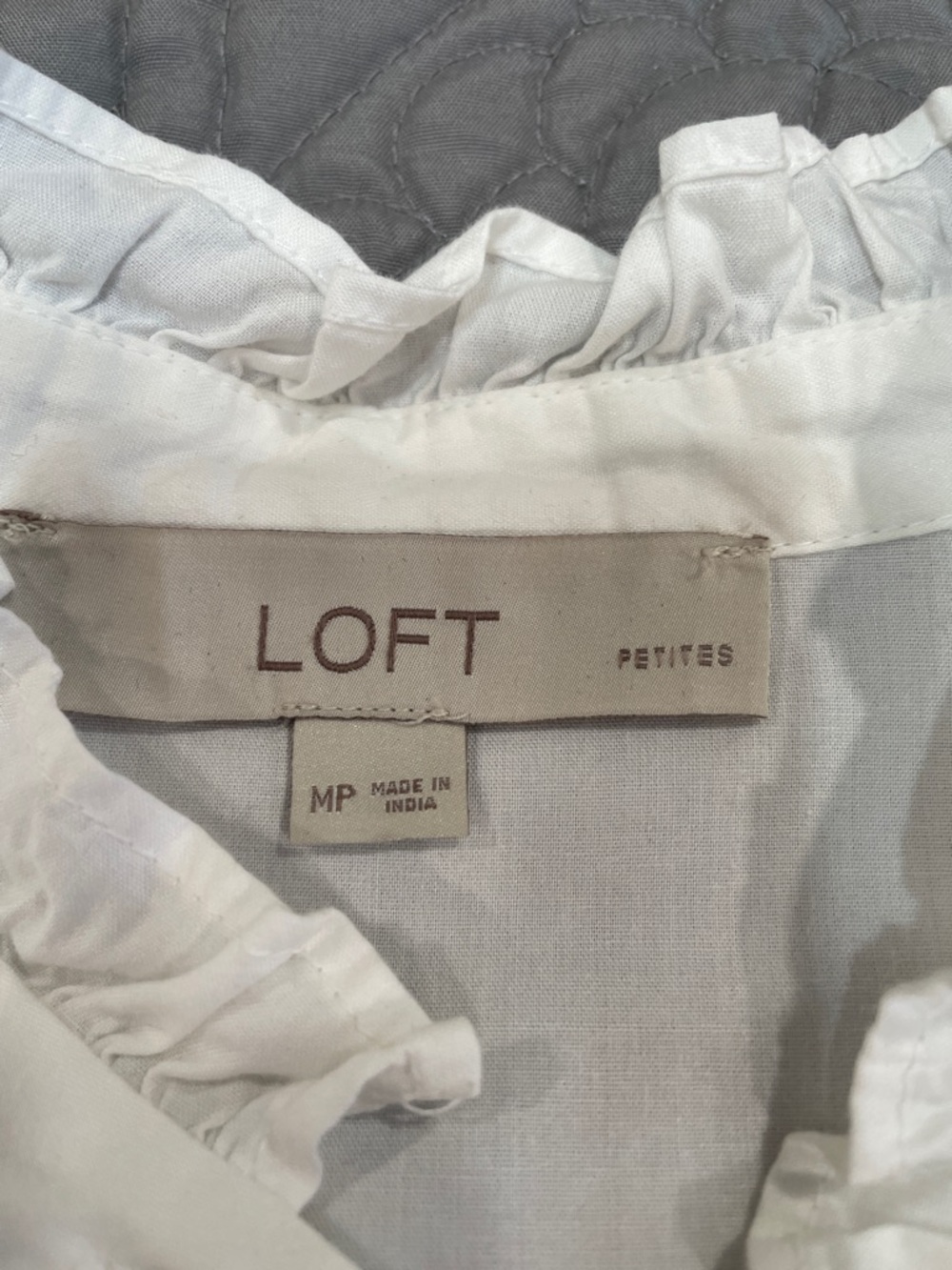 LOFT White Ruffle-Trim Blouse MP - Picture 2 of 11